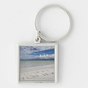Happy Holiday geschreven op Eilogarry Beach Sleutelhanger