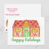 Happy Holiday Gingerbread house Briefkaart (Voorkant / Achterkant)