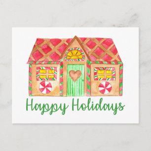 Happy Holiday Gingerbread house Briefkaart