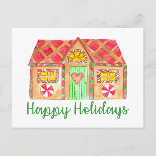Happy Holiday Gingerbread house Briefkaart (Voorkant)