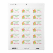 Happy Holiday Gingerbread house Etiket (Full Sheet)