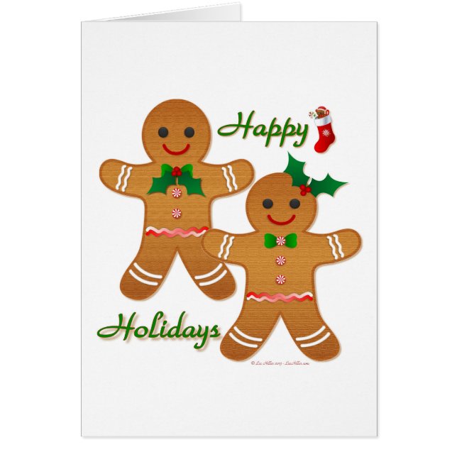 Happy Holiday Gingerbrood Man Boy Girl (Voorkant)