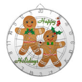 Happy Holiday Gingerbrood Man Boy Girl Dartbord (Voorkant)