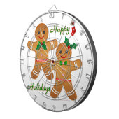 Happy Holiday Gingerbrood Man Boy Girl Dartbord (Voorkant Rechts)