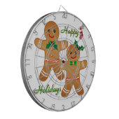 Happy Holiday Gingerbrood Man Boy Girl Dartbord (Voorkant Links)