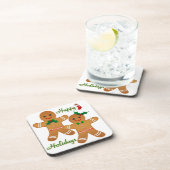 Happy Holiday Gingerbrood Man Boy Girl Drankjes Onderzetter (Rechterzijde)