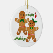 Happy Holiday Gingerbrood Man Boy Girl Keramisch Ornament (Rechts)