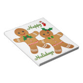 Happy Holiday Gingerbrood Man Boy Girl Notitieblok (Schuin)
