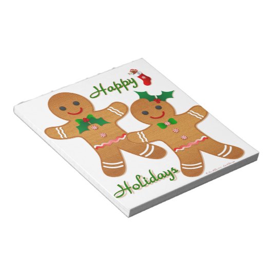 Happy Holiday Gingerbrood Man Boy Girl Notitieblok (Schuin)