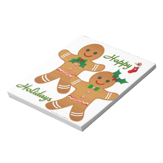 Happy Holiday Gingerbrood Man Boy Girl Notitieblok (Linkerzijde)