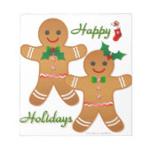 Happy Holiday Gingerbrood Man Boy Girl Notitieblok (Voorkant)