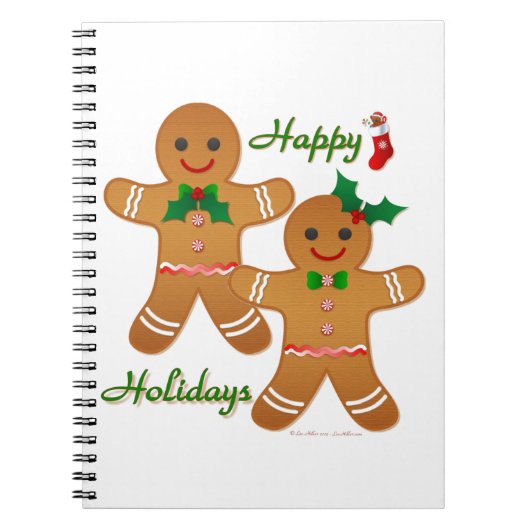 Happy Holiday Gingerbrood Man Boy Girl Notitieboek (Voorkant)