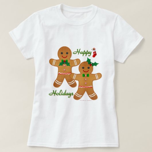 Happy Holiday Gingerbrood Man Boy Girl T-shirt (Design voorkant)