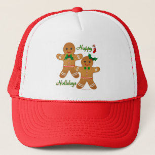 Happy Holiday Gingerbrood Man Boy Girl Trucker Pet