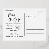 Happy Holiday Greetings Gold Foil Script Foto Folie Feestdagen Briefkaart (Achterkant)