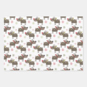 Happy Holiday Holly laat schattige rendierkerst ac Inpakpapier Vel (Voorkant)