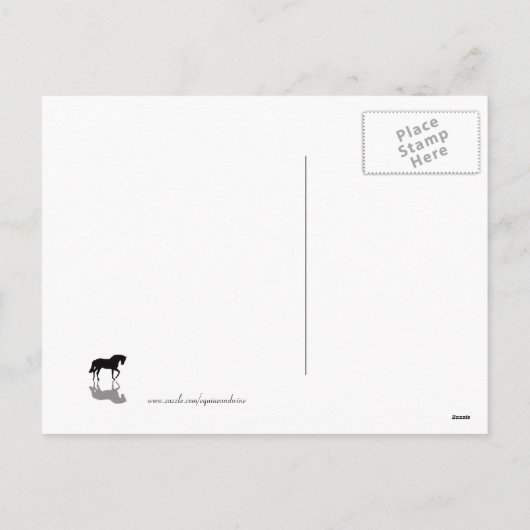 Happy Holiday Horse and Moon in Snow Feestdagenkaart (Achterkant)