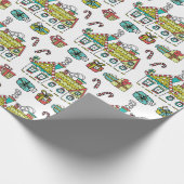 Happy Holiday Houses Wrapping Paper Cadeaupapier (Hoek)
