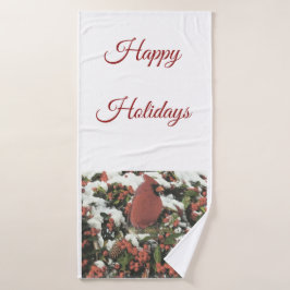 Happy Holiday Kardinaal Bathroom Towel Set Bad Handdoek