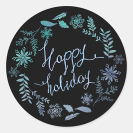 Happy Holiday Kerst sticker