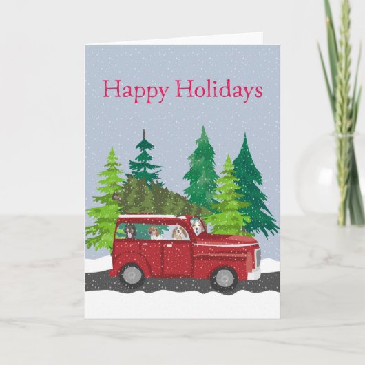 Happy Holiday Kerstboom Reizen Kaart (Voorkant)
