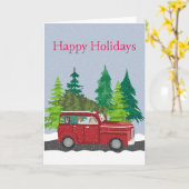 Happy Holiday Kerstboom Reizen Kaart (Gele Bloem)