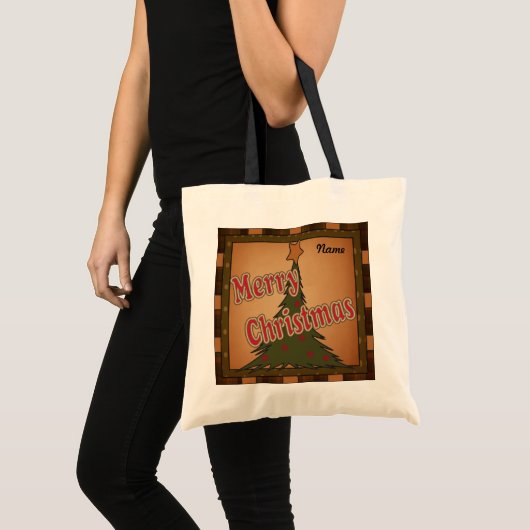  Happy Holiday kerstboom Tote Bag (Voorkant (product))