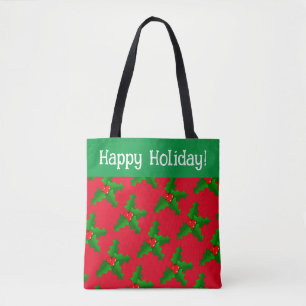 Happy Holiday-kerstfeest-Tas aanpassen Tote Bag