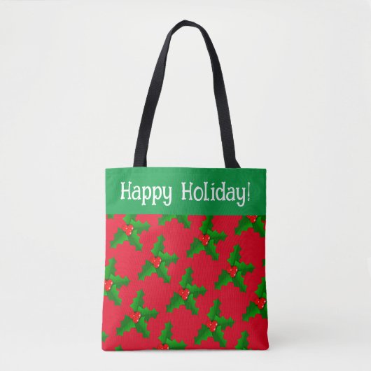 Happy Holiday-kerstfeest-Tas aanpassen Tote Bag (Voorkant)