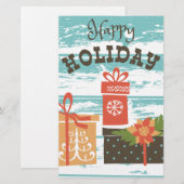 Happy Holiday Kerstfeestdag Cadeaus Briefpapier (Voorkant / Achterkant)