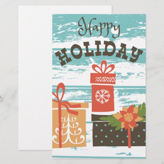 Happy Holiday Kerstfeestdag Cadeaus Briefpapier (Voorkant / Achterkant)