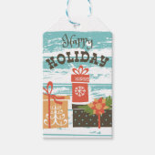 Happy Holiday Kerstfeestdag Cadeaus Cadeaulabel (Voorkant)