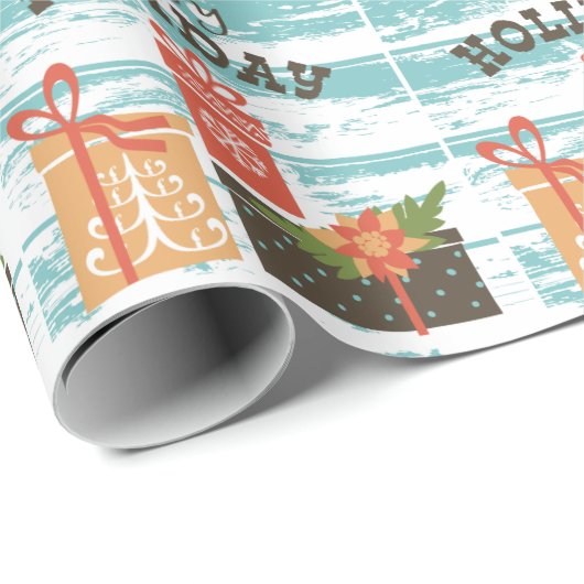 Happy Holiday Kerstfeestdag Cadeaus Cadeaupapier (Rol Hoek)