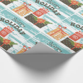 Happy Holiday Kerstfeestdag Cadeaus Cadeaupapier (Hoek)