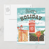 Happy Holiday Kerstfeestdag Cadeaus Feestdagenkaart (Voorkant / Achterkant)