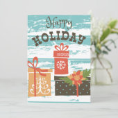 Happy Holiday Kerstfeestdag Cadeaus Feestdagenkaart (Staand voorkant)