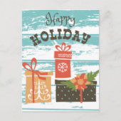 Happy Holiday Kerstfeestdag Cadeaus Feestdagenkaart (Voorkant)