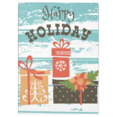 Happy Holiday Kerstfeestdag Cadeaus Klembord (Achterkant)