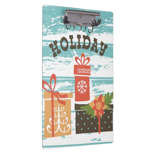 Happy Holiday Kerstfeestdag Cadeaus Klembord (Rechts)