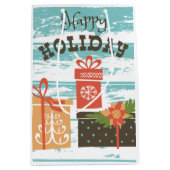 Happy Holiday Kerstfeestdag Cadeaus Medium Cadeauzakje (Voorkant)