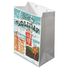 Happy Holiday Kerstfeestdag Cadeaus Medium Cadeauzakje