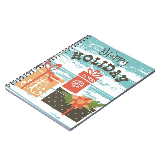 Happy Holiday Kerstfeestdag Cadeaus Notitieboek (Linkerzijde)