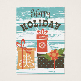 Happy Holiday Kerstfeestdag Cadeaus Visitekaartjes