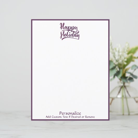 Happy Holiday Kerstgroet gepersonaliseerd (Staand voorkant)