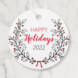 Happy Holiday Labels met lijnen verlaten