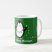 Happy Holiday Lights Penguin Mok (Voorkant rechts)
