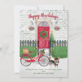 Happy Holiday Log Hazard Chihuahu Bicycle Red Dedo (Voorkant)