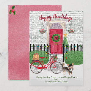 Happy Holiday Log Hazard Chihuahu Bicycle Red Dedo
