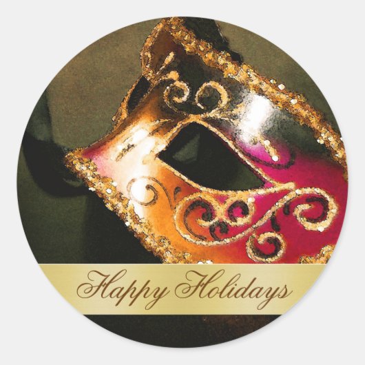 Happy Holiday  Masquerade Envelope Sticker (Voorkant)