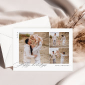 Happy Holiday Minimal Familie Foto Kerst Kaart